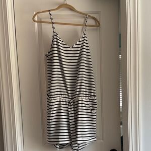 J. Crew Black and White Striped Top